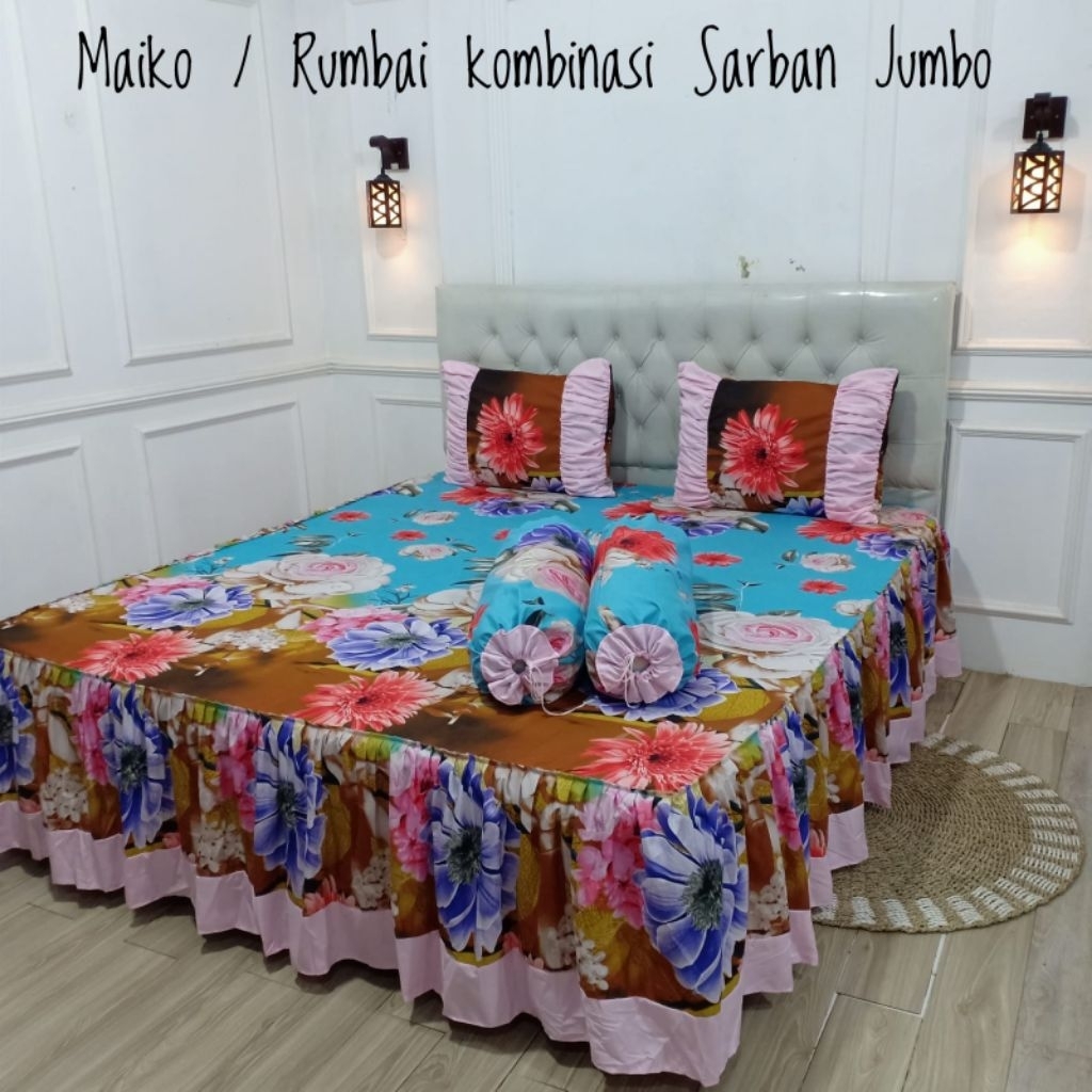 sprei rumbai kombinasi 180x200x20 sarban jumbo