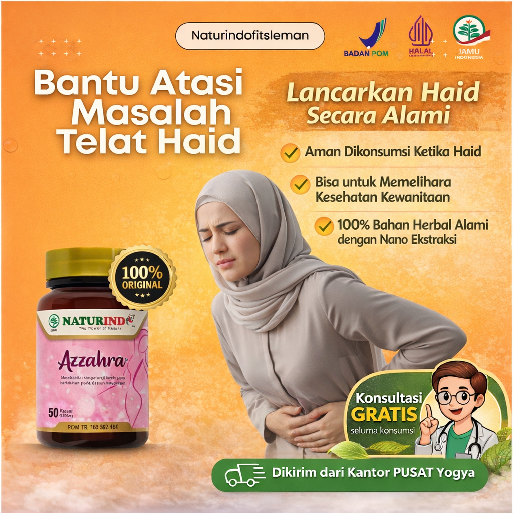 AZZAHRA Obat Pelancar Telat Haid  Telat Dateng Bulan Pelancar Haid  Nyeri Haid Menstruasi PCOS Pelan