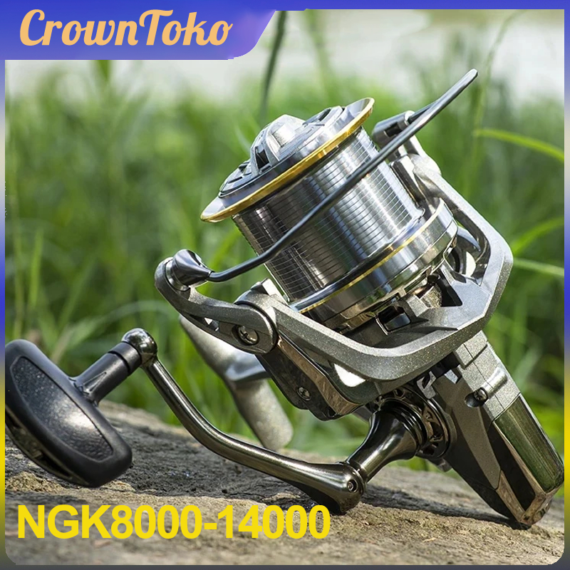 [COD/Ready] NGK Reel Pancing Laut 10000 12000 14000 Katrol PancingSpinning Reel 8000 9000 Drag 20KG 