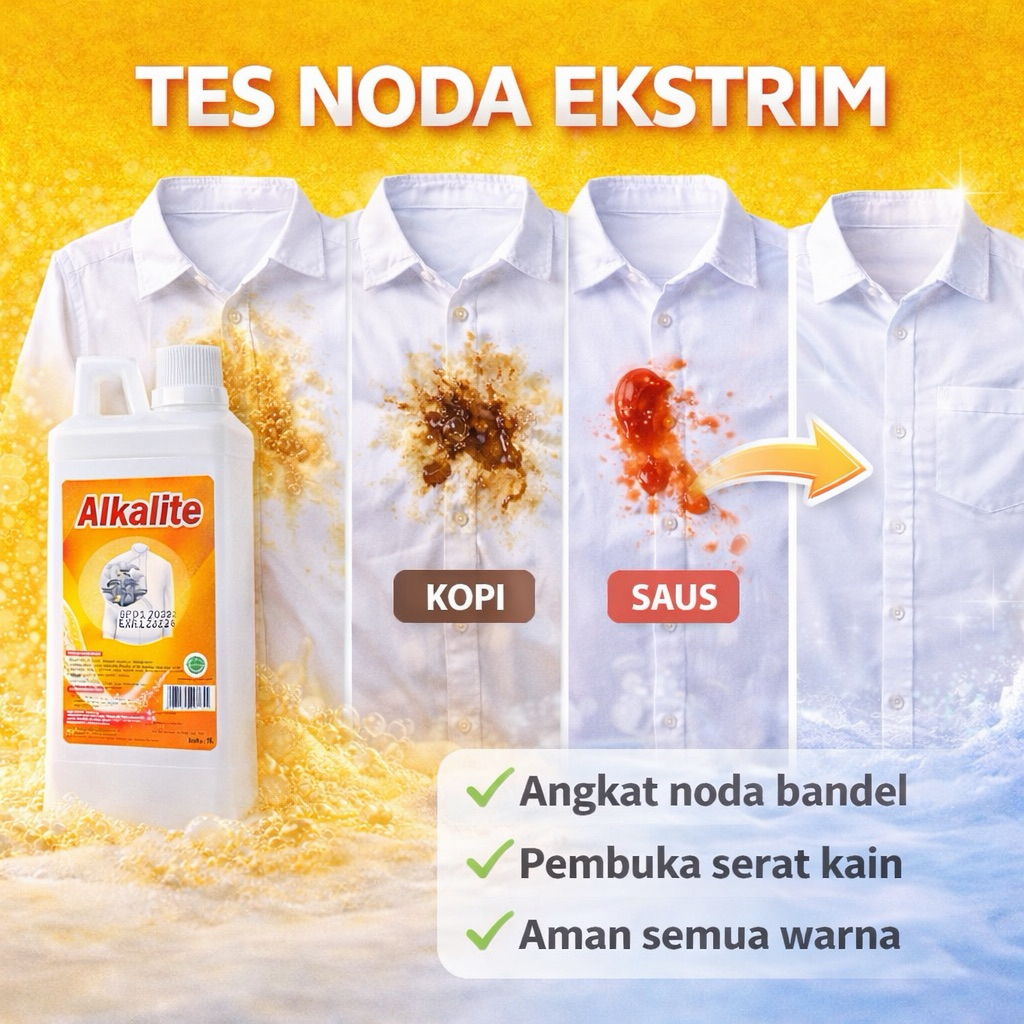 Alkalite / Alkali Laundry / Penghilang Noda Membandel / Anti Noda 1 Liter
