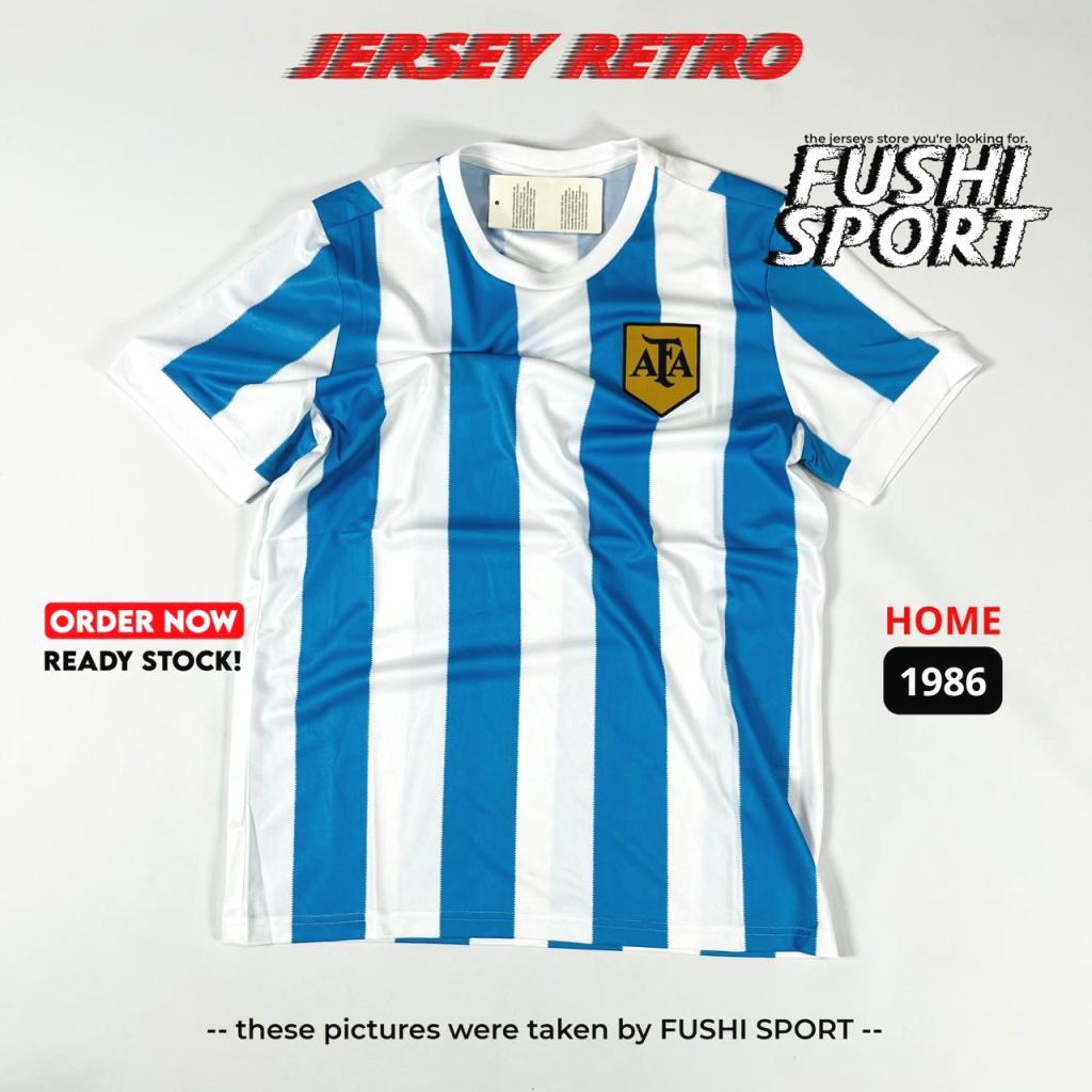 RETRO | Jersey Baju Bola Argentina Home World Cup Piala Dunia 1978
