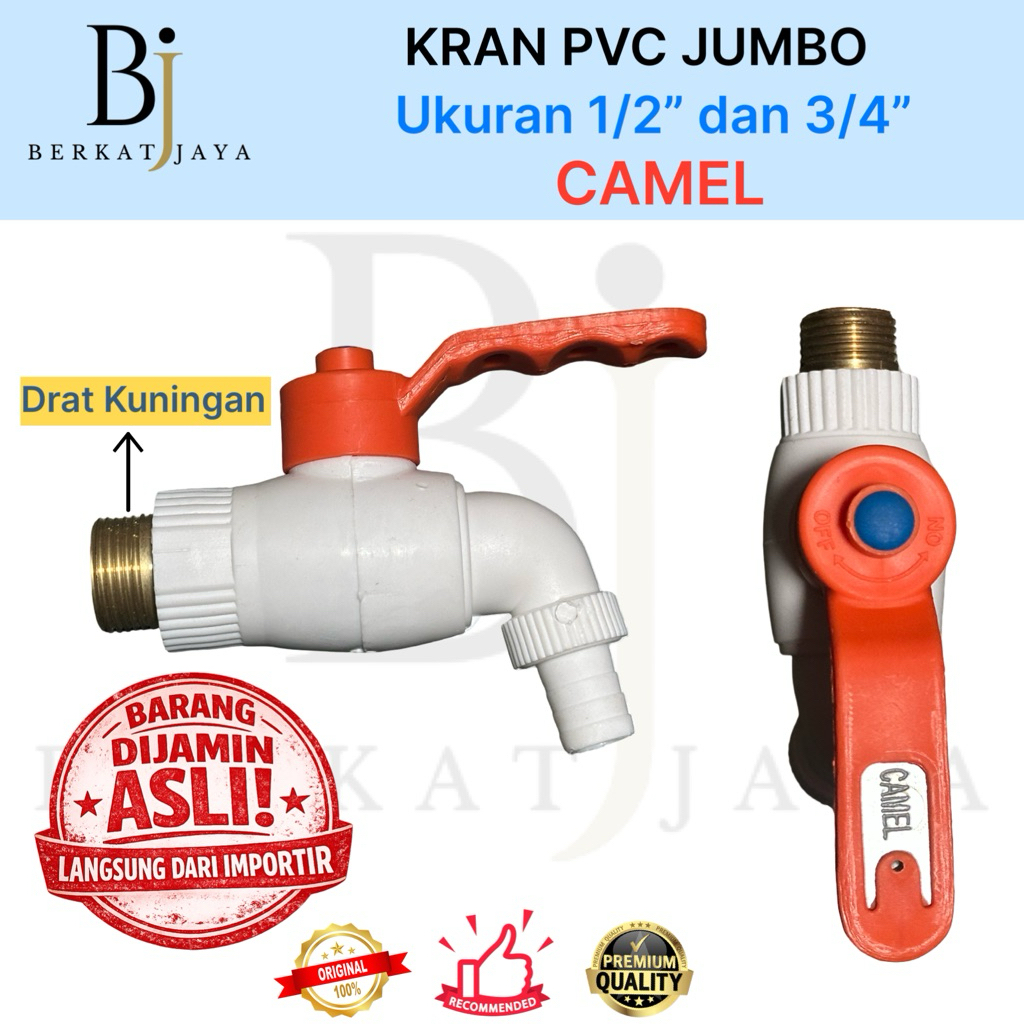 CAMEL Kran PVC Jumbo Ukuran 1/2” dan 3/4”