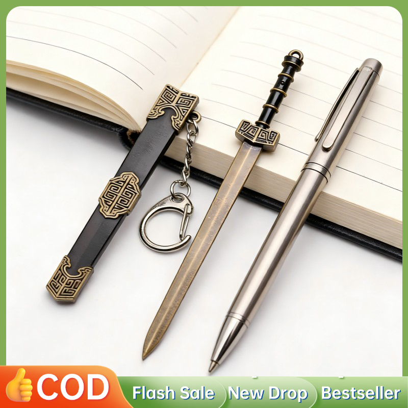 12cm Gantungan Kunci Pedang Senjata China Kuno Liontin Gantungan Kunci Bentuk Pedang Miniatur Pedang