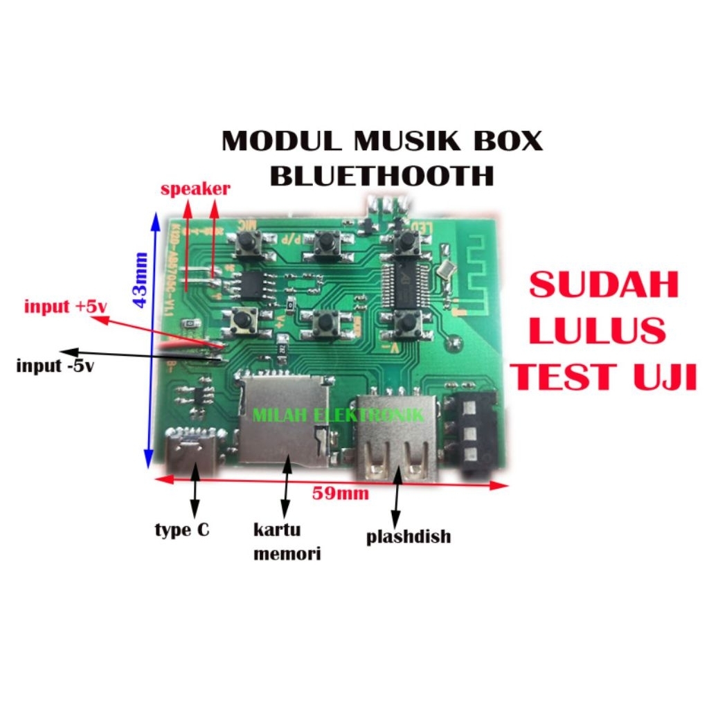 kit modul box music bluetooth