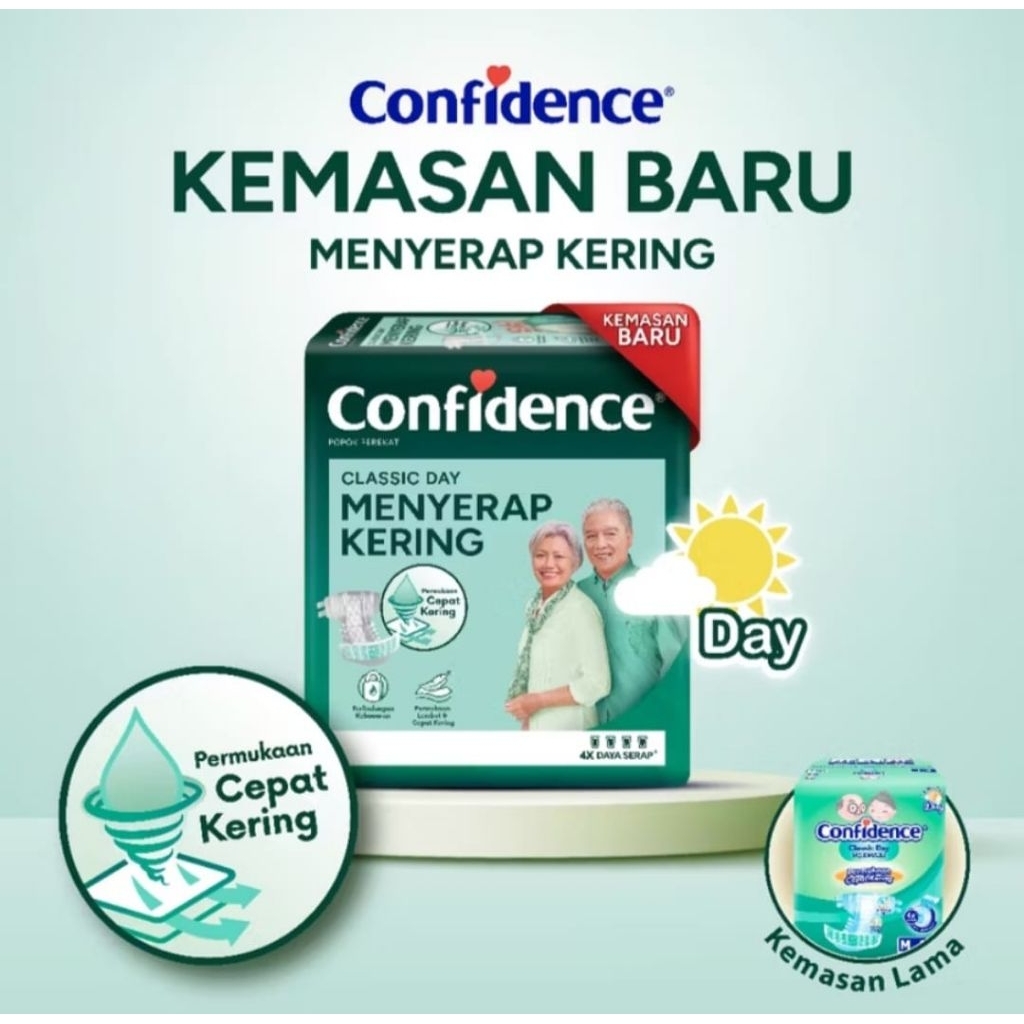 CONFIDENCE CLASSIC DAY Adult Pampers / Popok Dewasa Orang Tua Tipe perekat / M8 L7 XL6
