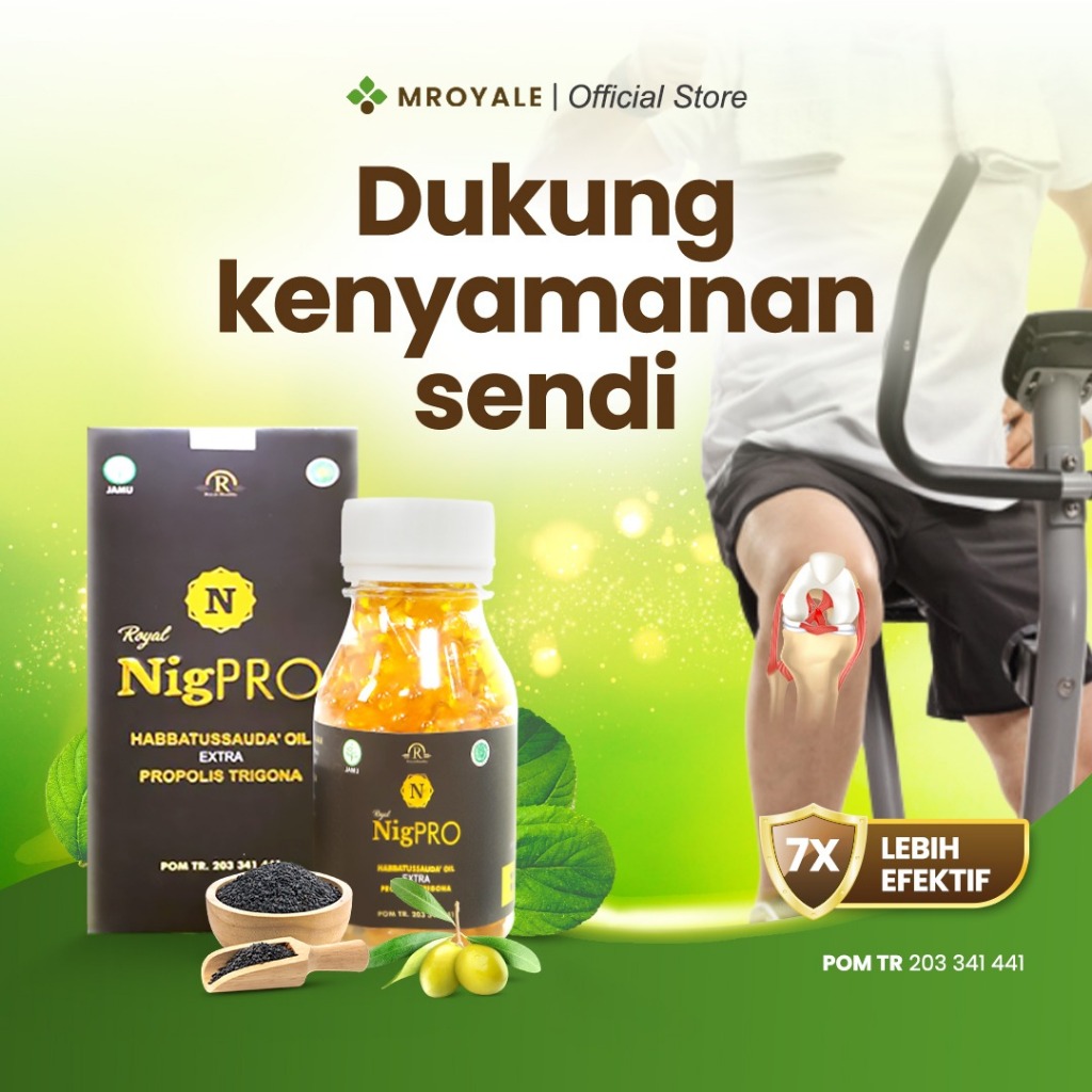 Suplemen Kesehatan Sendi | Habbatussauda & Extra Propolis | Royal NigPRO 200 Kapsul