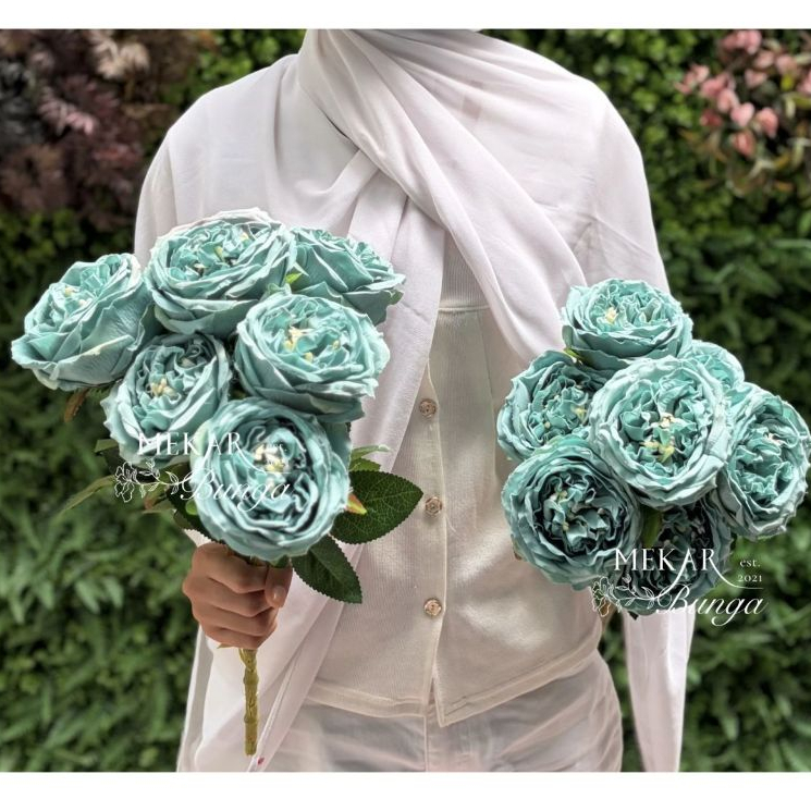 (SS 7) Bunga Artifisial David Austin Rose Premium  x7 Kuntum Dekorasi Pelaminan Hantaran Buket Bunga