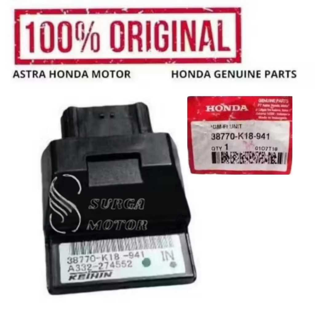 ECU Engine Control Unit Motor Honda Verza 150 38770K18941 38770-K18-941 Unit Comp PGMFI IGN ori orig