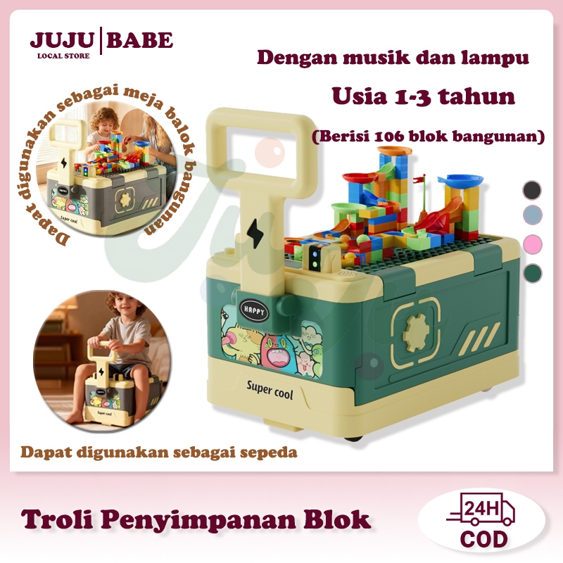 Sepeda Luncur Anak Baru, Usia 1-3 Tahun, Bisa Lipat, Ada Tempat Mainan Balok, Mainan Edukasi Bayi