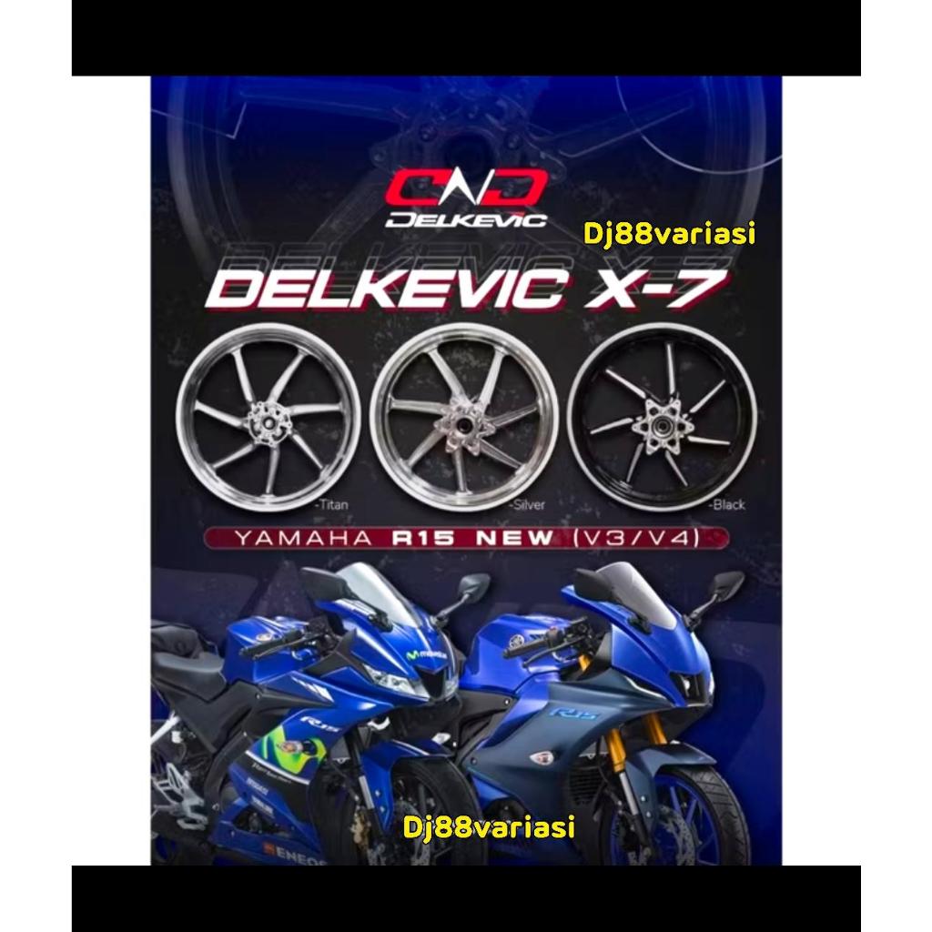 Velg delkevic R15 v3 r15 v4 tipe x7 velg racing depan belakang hitam silver titanium