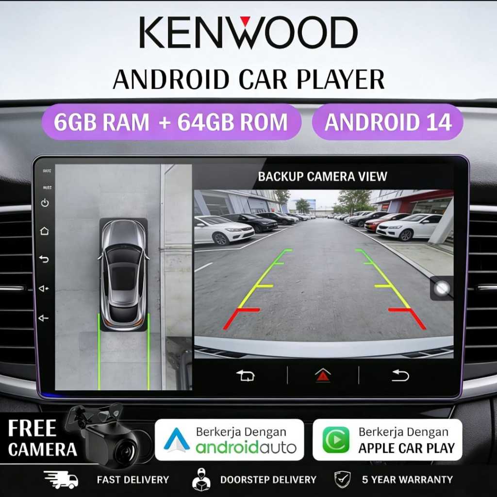 Kenwood 2026 Newest Android Player "9"10 inch [ 6GB RAM+64GB ROM ] Car Multimedia MP5 Player WIFI