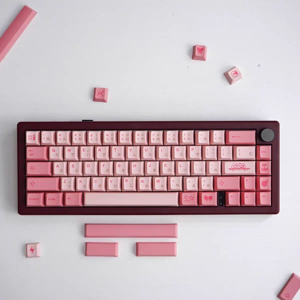Anya PBT Keycaps Pink Cherry profile