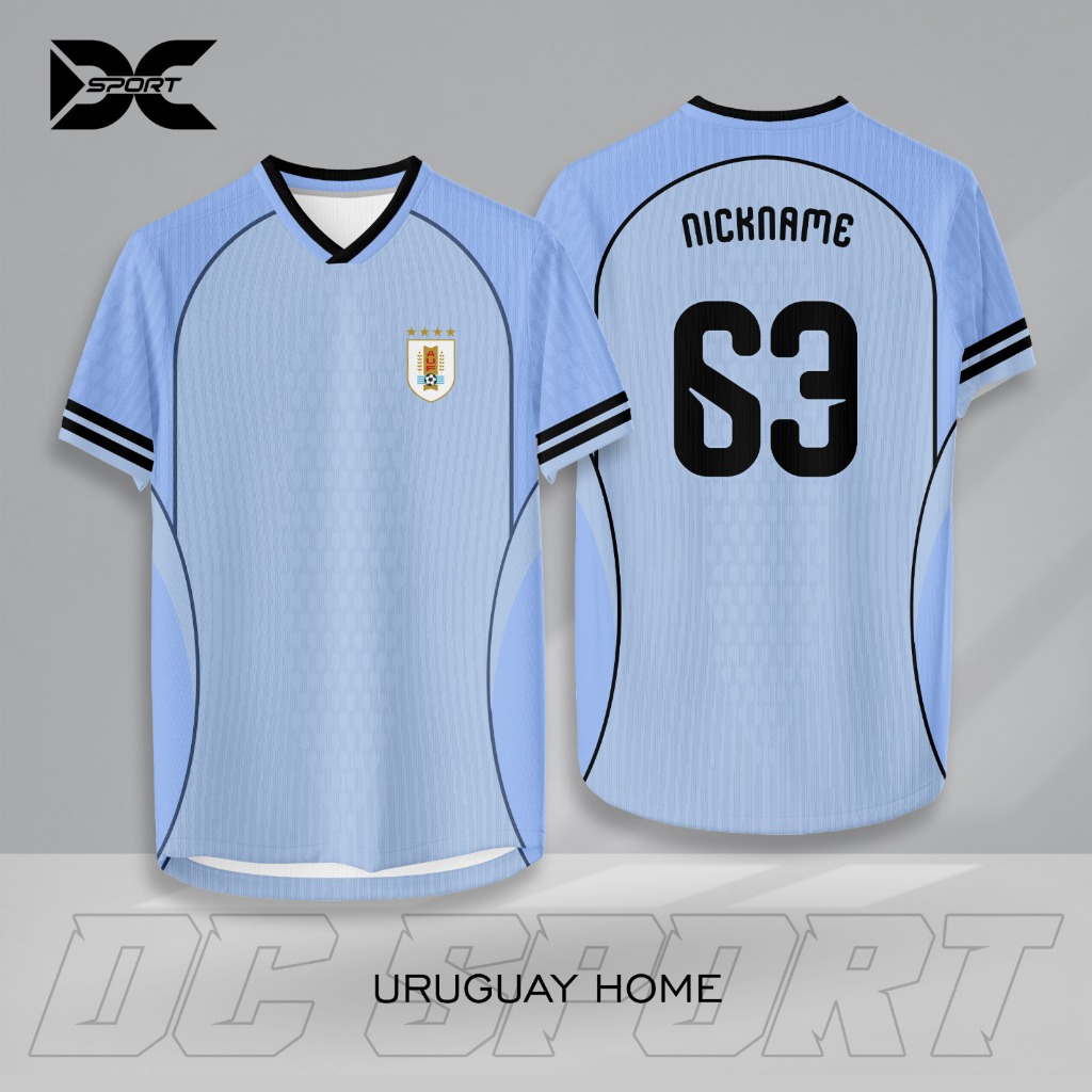 Jersey Harian/Olahraga Dryfit Premium FullPrint Free Nama (URUGUAY HOME)