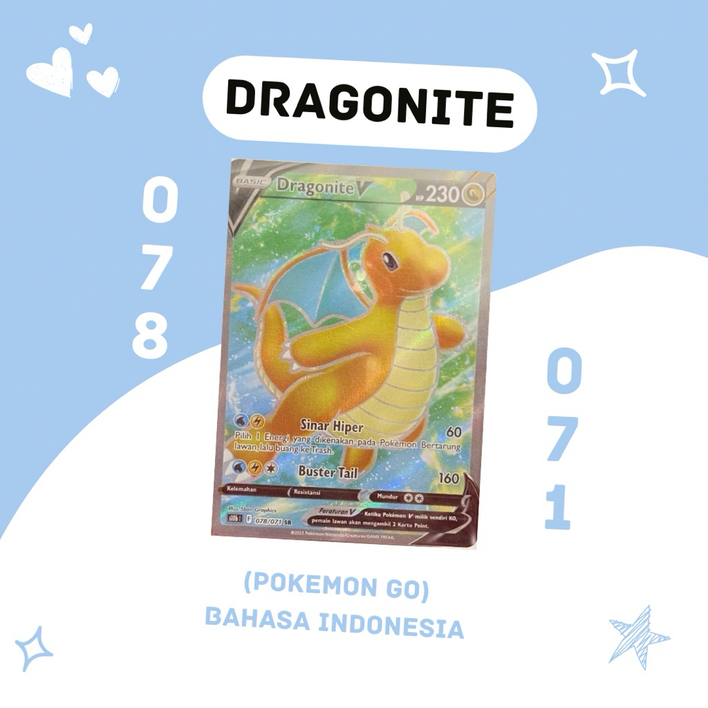 Dragonite V SR S10B 078/071 Pokemon TCG Indonesia