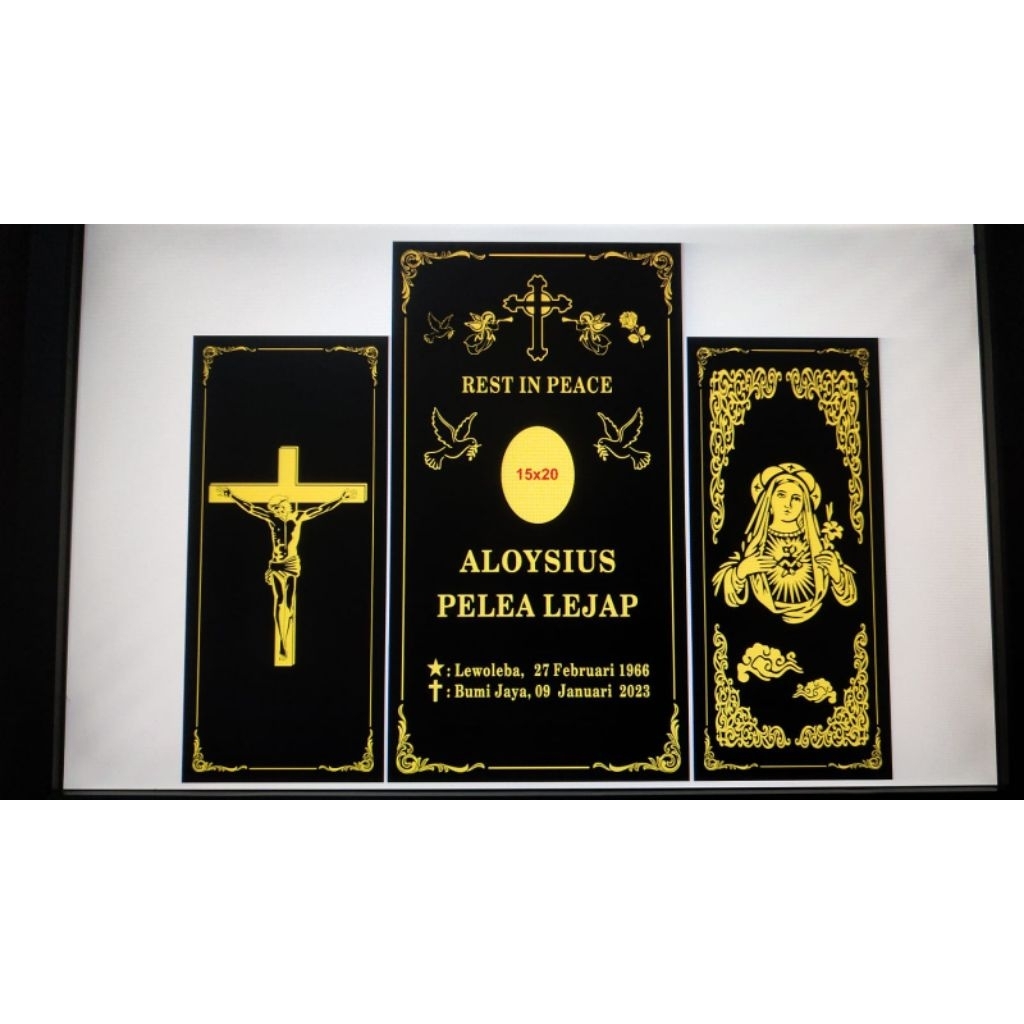 batu nisan berdiri 40x60 bahan marmer