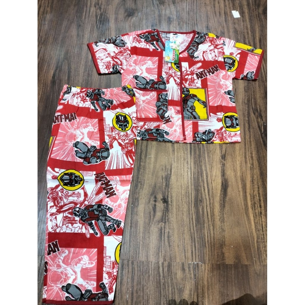Baju Tidur Anak Cowok Katun Premium Viron Piyama Anak Katun Adem Size 1-16