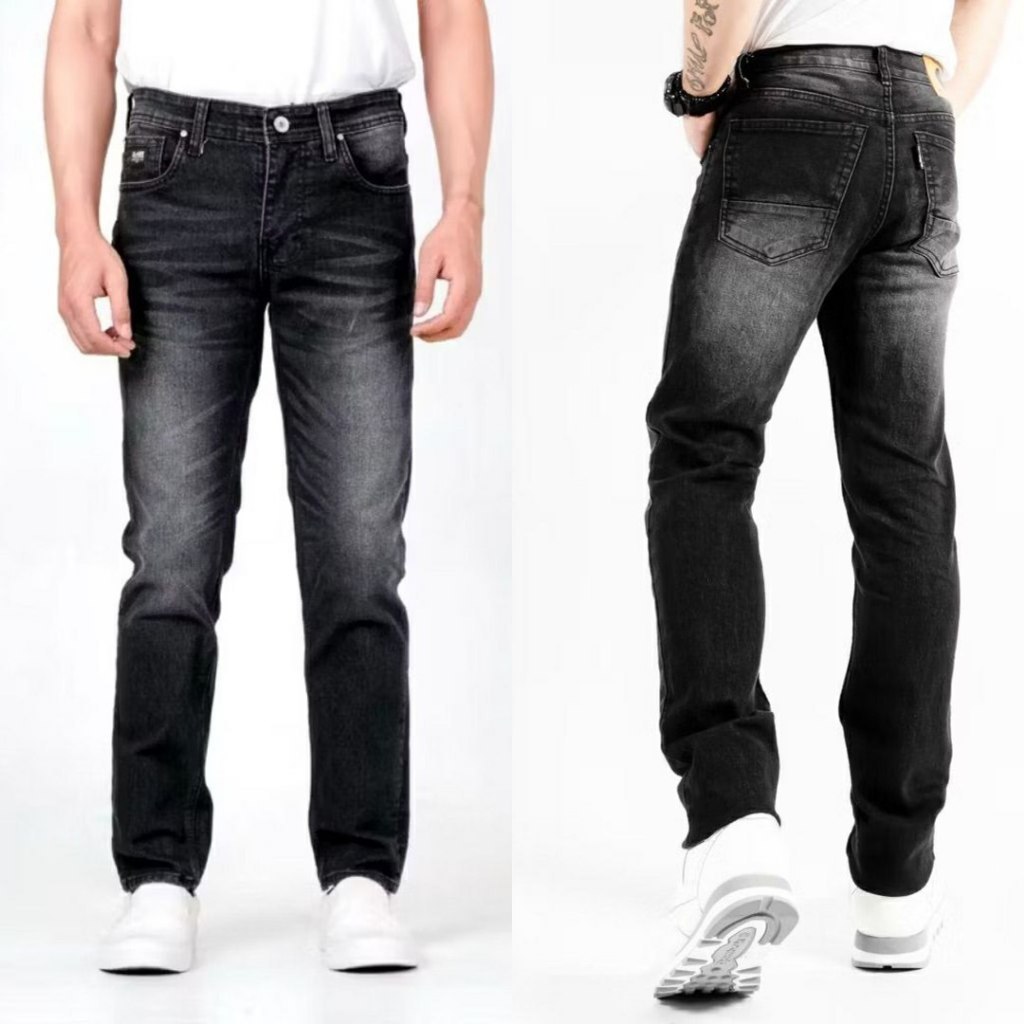 Celana Jeans Wisker pria  keren Bahan Denim Celana Jeans Pria Panjang Slimfit Skinny Wisker Hitam Bl