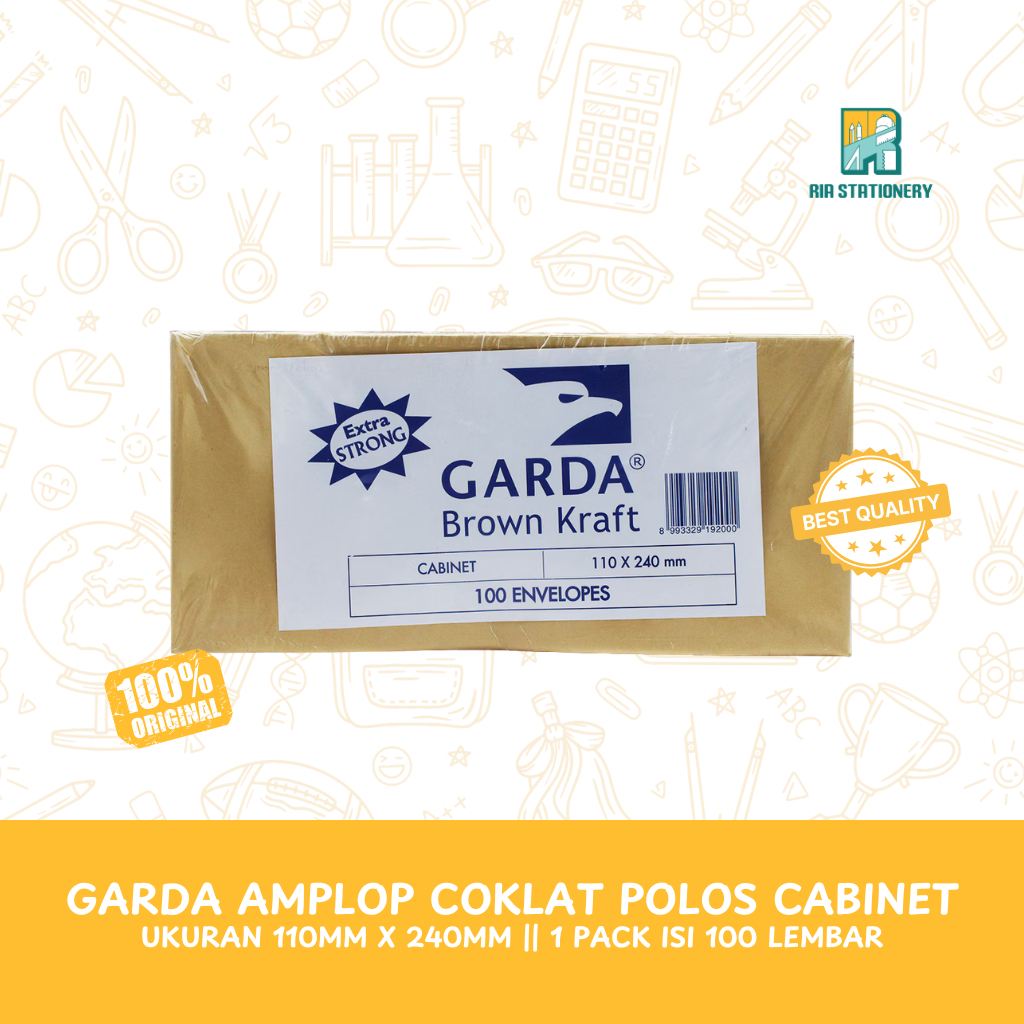 Amplop Coklat Garda Ukuran Cabinet / A4 / Folio – Amplop Dokumen Polos Kantor & Arsip