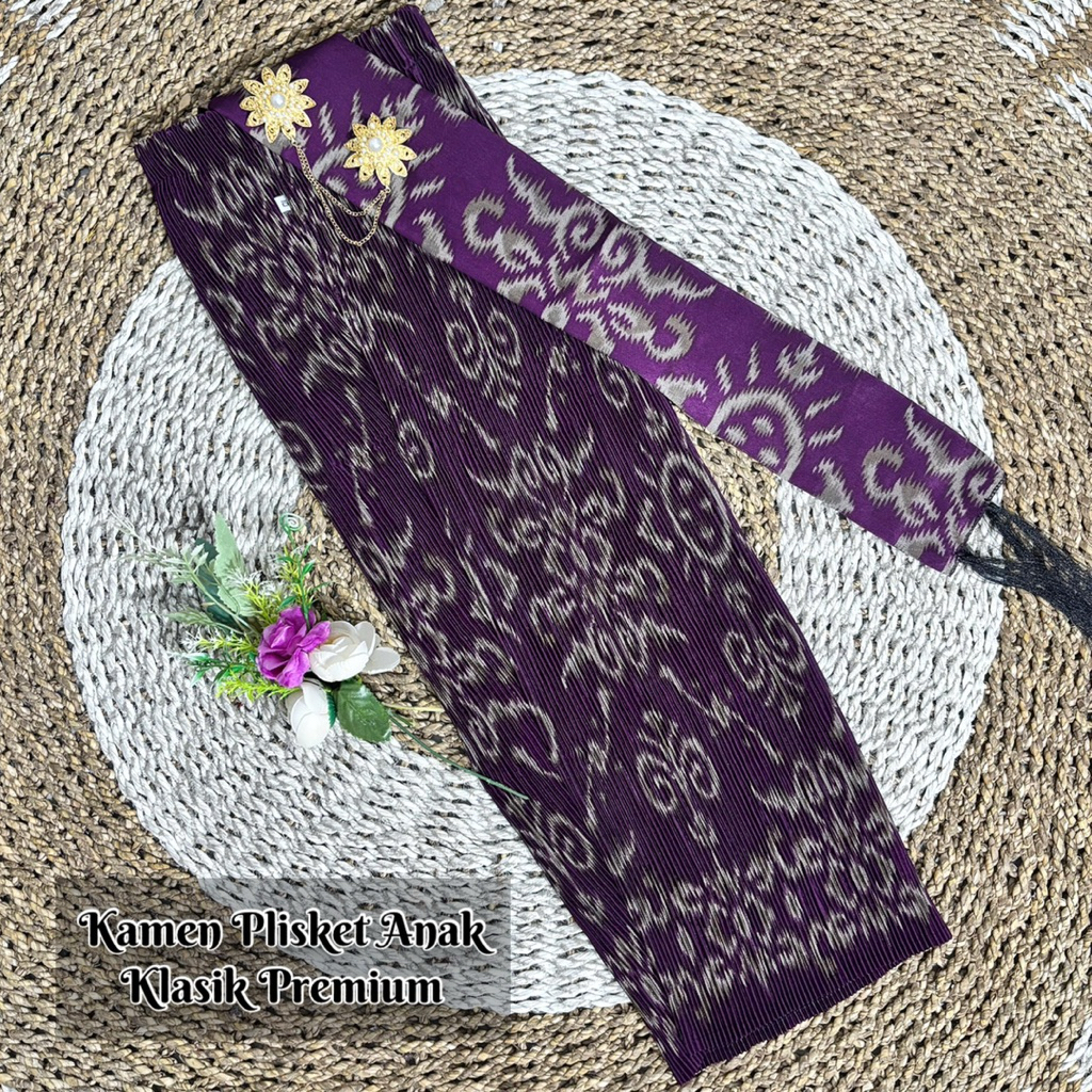 KAMEN PLISKET KLASIK ANAK SET SELENDANG PREMIUM//KAMEN ANAK//KAMEN SET SELENDANG