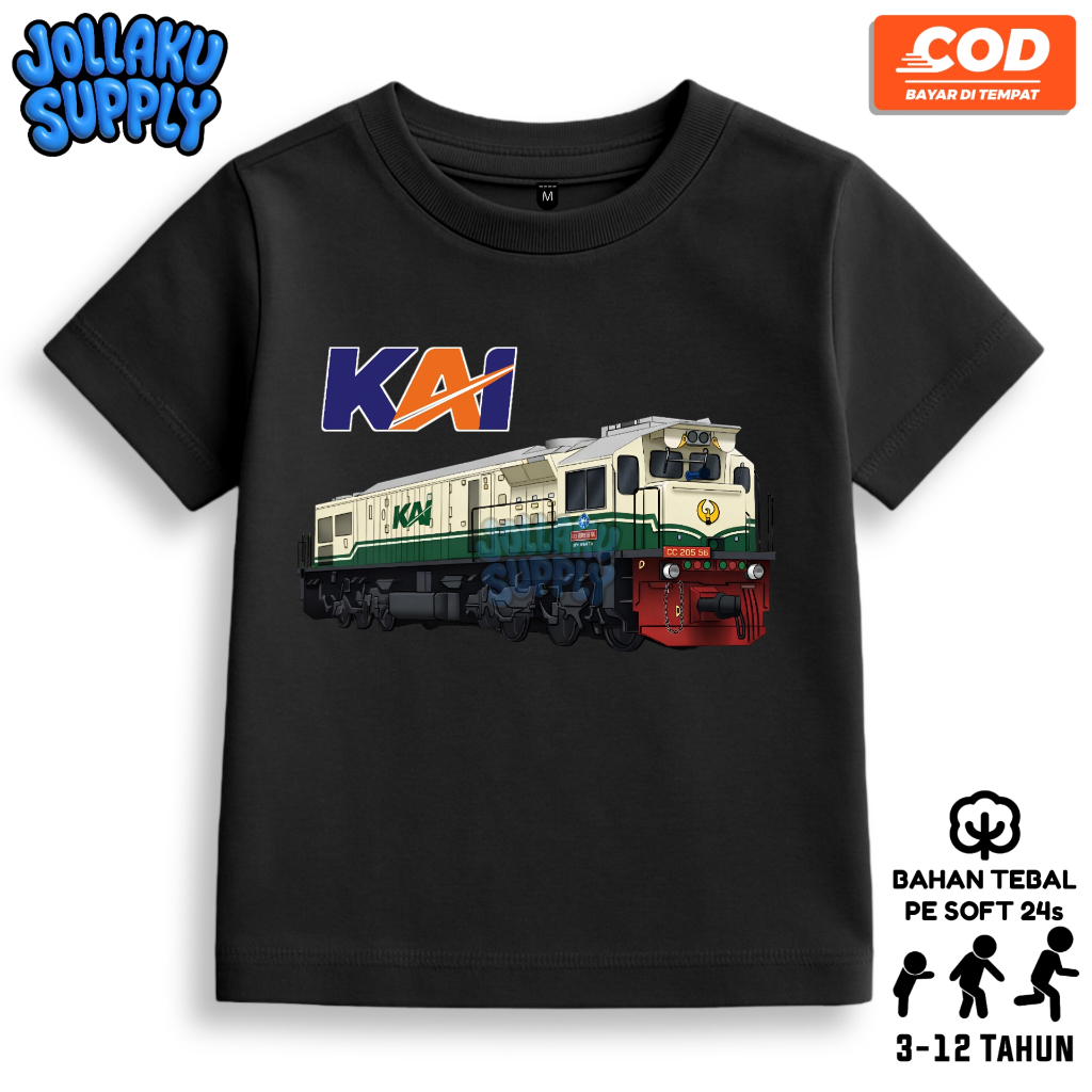 Kaos Anak Lokomotif Kereta Api Vintage / Baju Anak Lokomotif KAI