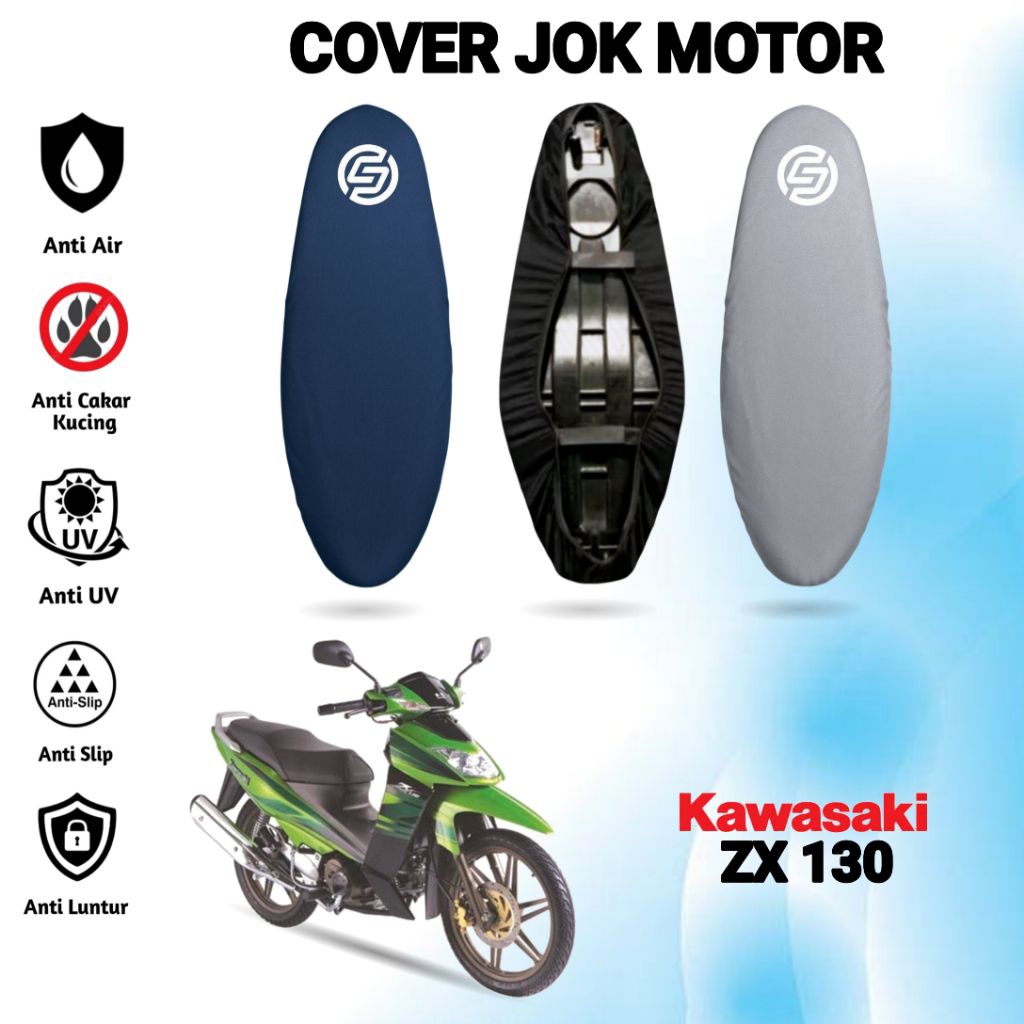 sarung jok motor KAWASAKI ZX 130 cover jok motor waterproof anti cakar kucing