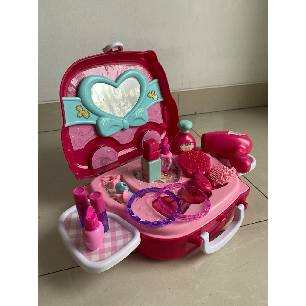 Make Up Van mainan anak perempuan koper alat make up meja rias preloved
