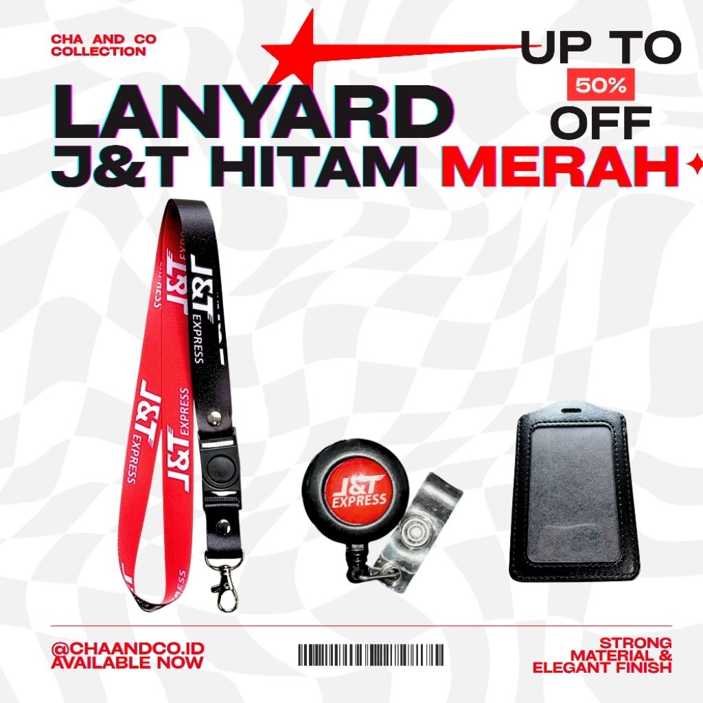 LANYARD/TALI ID CATD JNT / LANYARD J&T / SATU SET PAKET LENGKAP LANYARD JNT PREMIUM