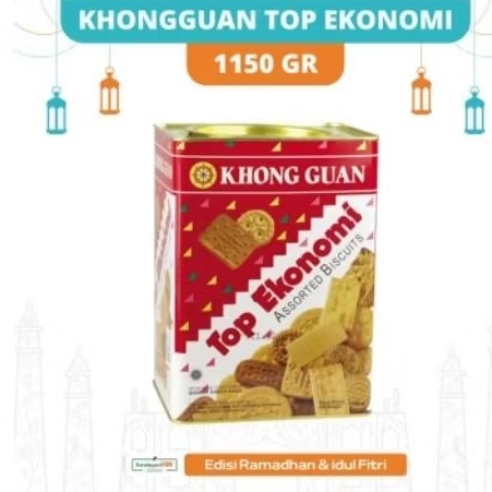 Khong Guan Khong Guan Top Ekonomi Assorted Biscuits Kaleng 1150gr Biskuit Aneka Rasa