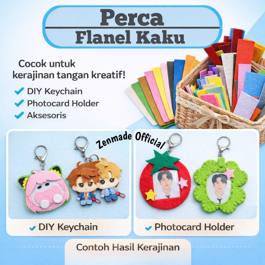 Perca Flanel Kaku 50 - 100 gr • Hard Felt Perca • Perca Sisa Pemotongan
