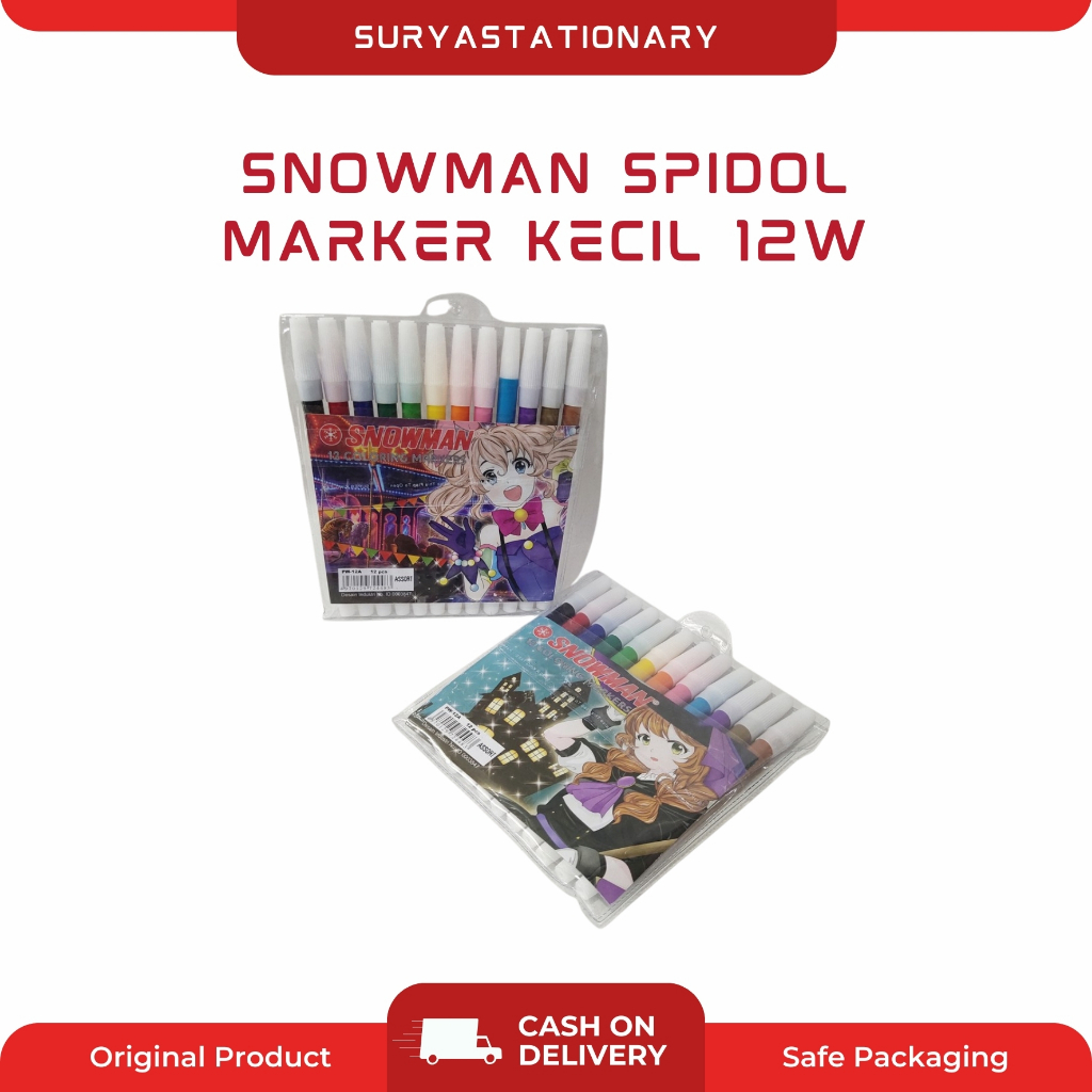 SNOWMAN SPIDOL MARKER KECIL 12W (SET) / MARKER KECIL 12W/PW-12A