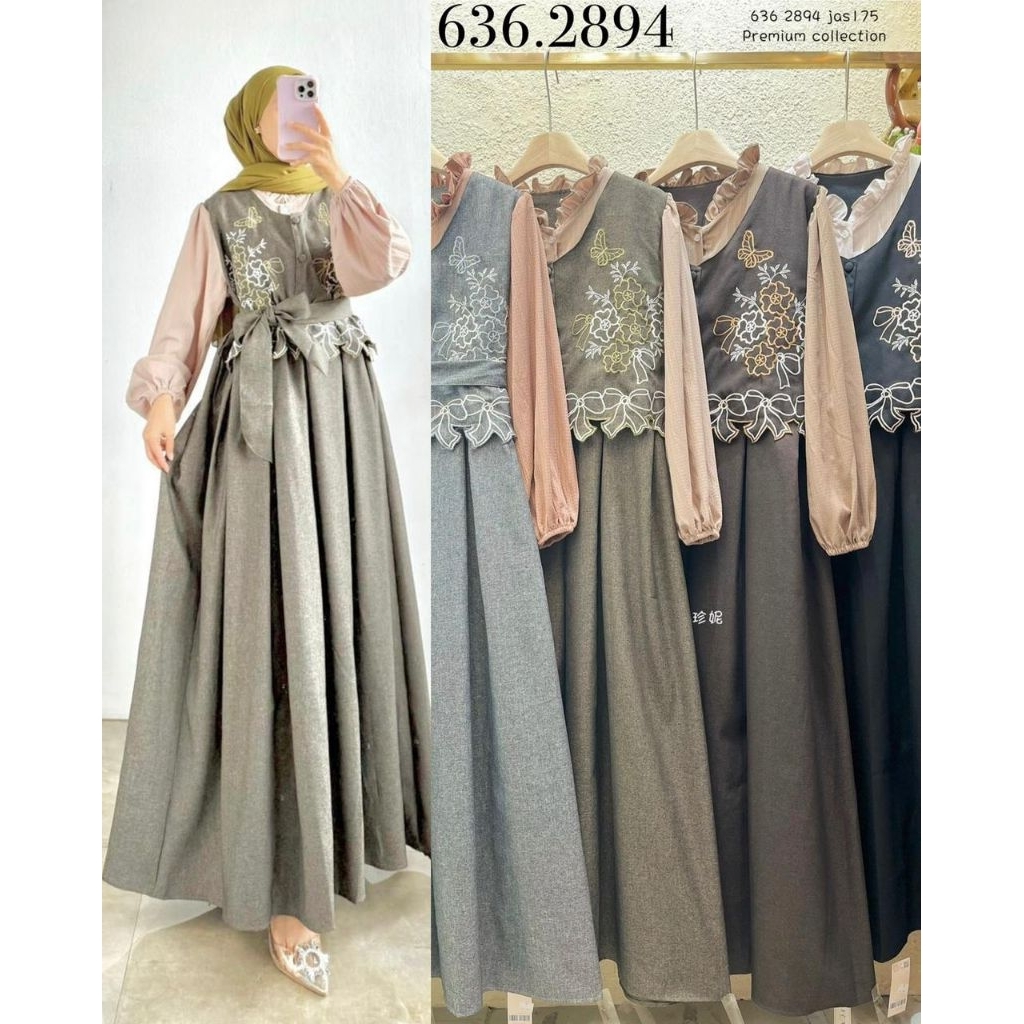 AYURI DRES  VEST BY YUNA FASHION /  GAMIS ROMPI TERBARU / GAMIS REMAJA/ GAMIS VINTAGE /GAMIS RAYA / 