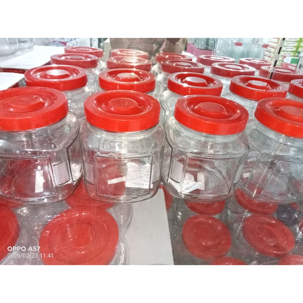 toples kaca dg tutup plastik kecil