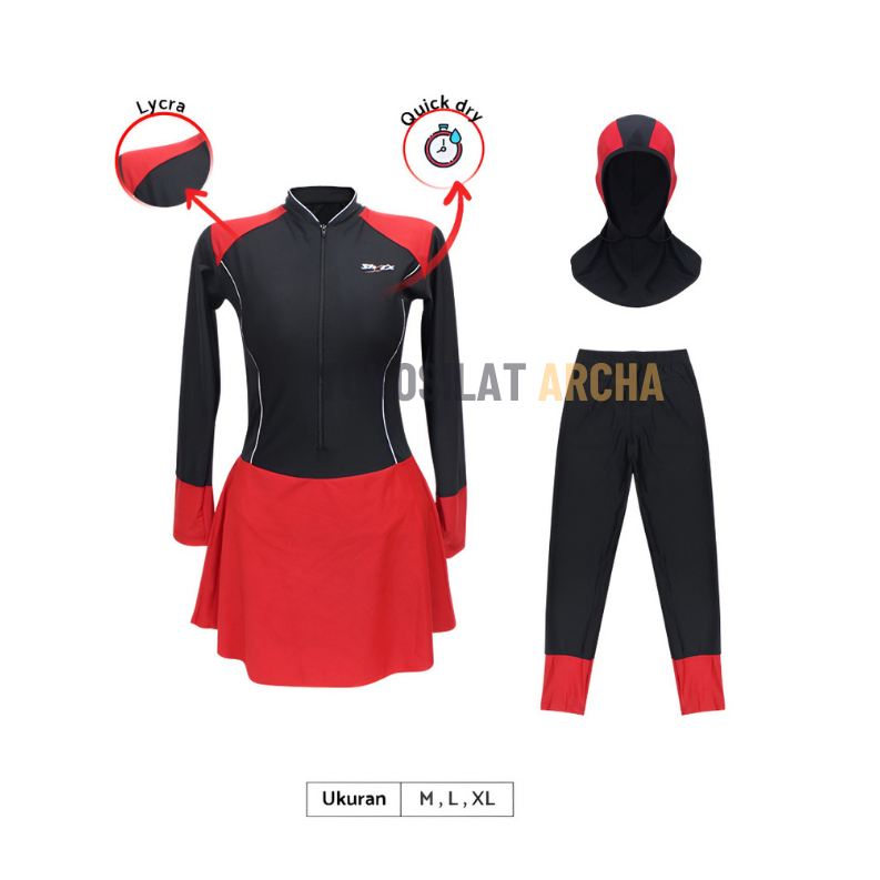 BAJU RENANG SUIT WANITA MUSLIM / BAJU RENANG JILBAB MUSLIM BAGUS / SWIMMING