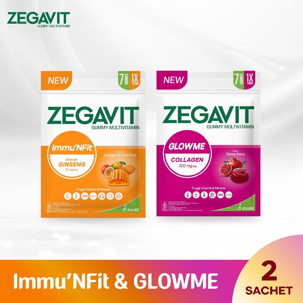 Bundle ZEGAVIT GLOWme & IMMU'NFit | Vitamin Kecantikan & Vitamin Imun