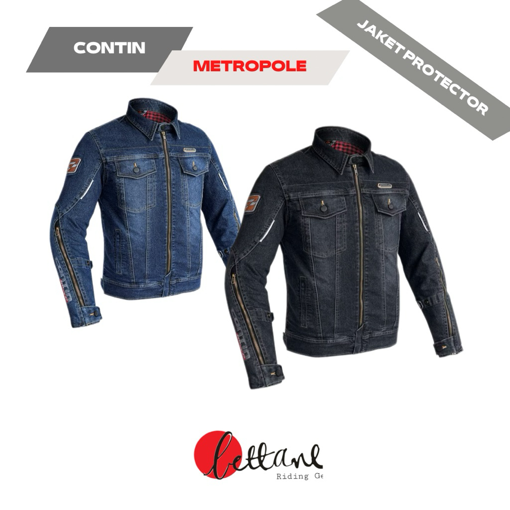 Jaket jeans Contin Metropole Denim - Jaket Full Protector