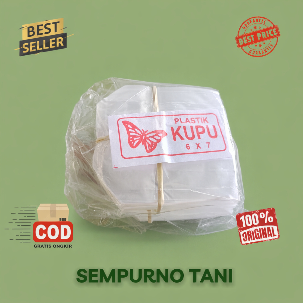 Plastik Kupu Polybag Semai Kecil 6x7cm Bening PP Lubang Air Untuk Benih Cabe 1000 Lembar