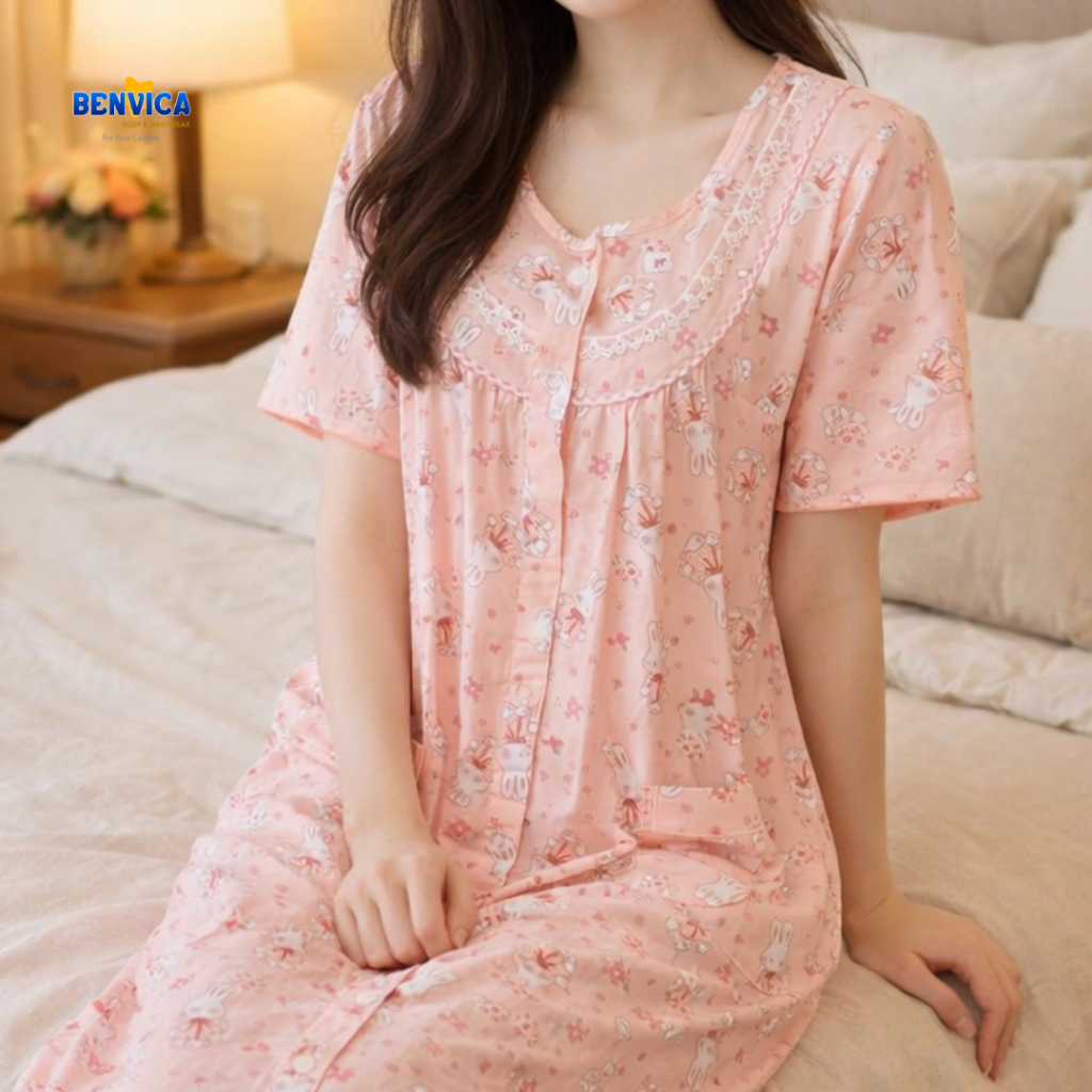 BAJU TIDUR DASTER KAOS PREMIUM YUMICO KANCING ALL SIZE