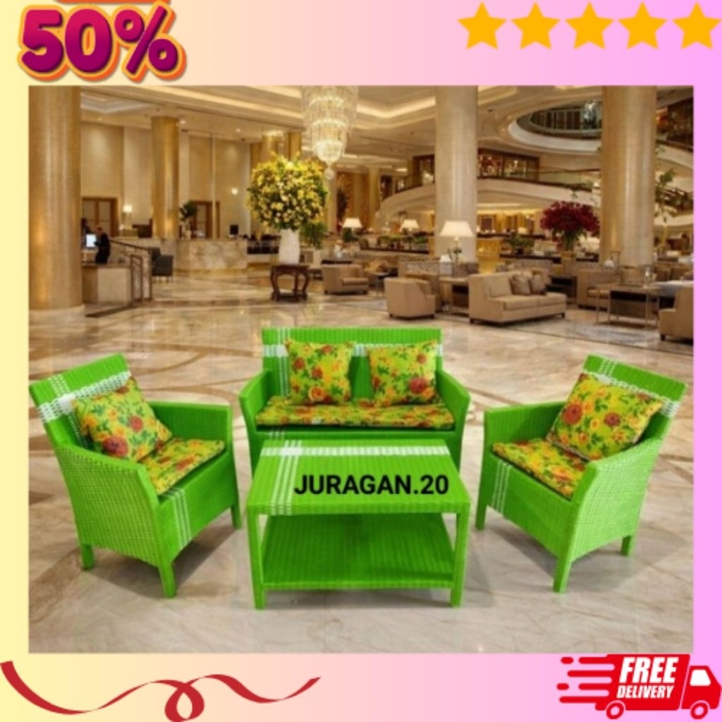 Kursi Sofa Hawai Rotan Sintetis Kursi Santai Kursi Sofa