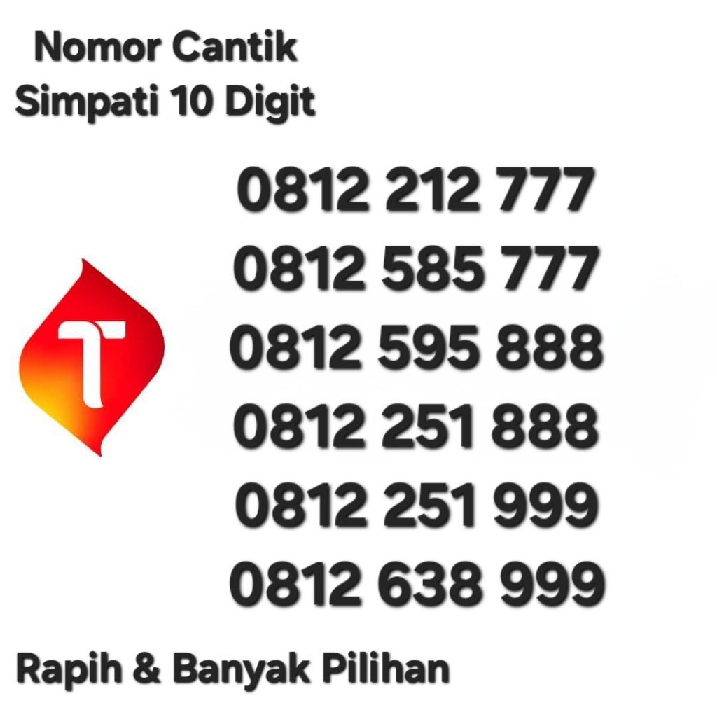 NOMOR CANTIK TELKOMSEL SIMPATI 10 DIGIT TRIPLE 777 TRIPLE 888 TRIPLE 999 EKOR RAPIH - 081X 595 888 -