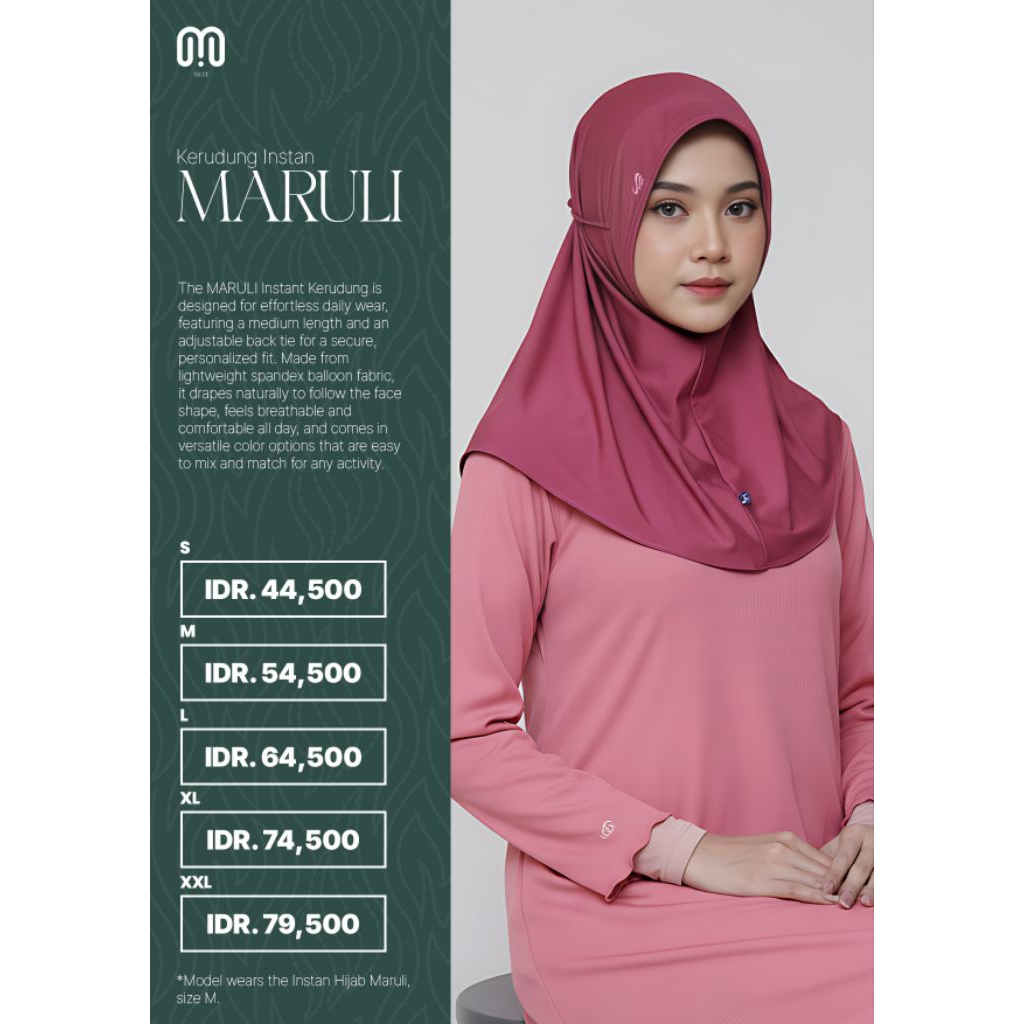 Rabbani X MOT - Kerudung Instan Maruli / Hijab Sport Tali Rabbani Ori / Jersey