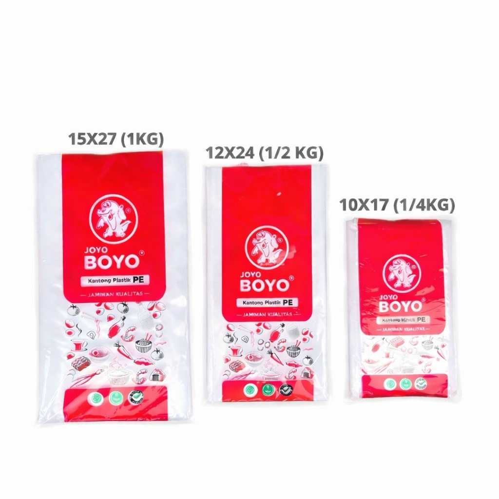 Plastik PE Tebal JOYO BOYO Bening | Kantong Plastik Serbaguna Es Gula Minyak