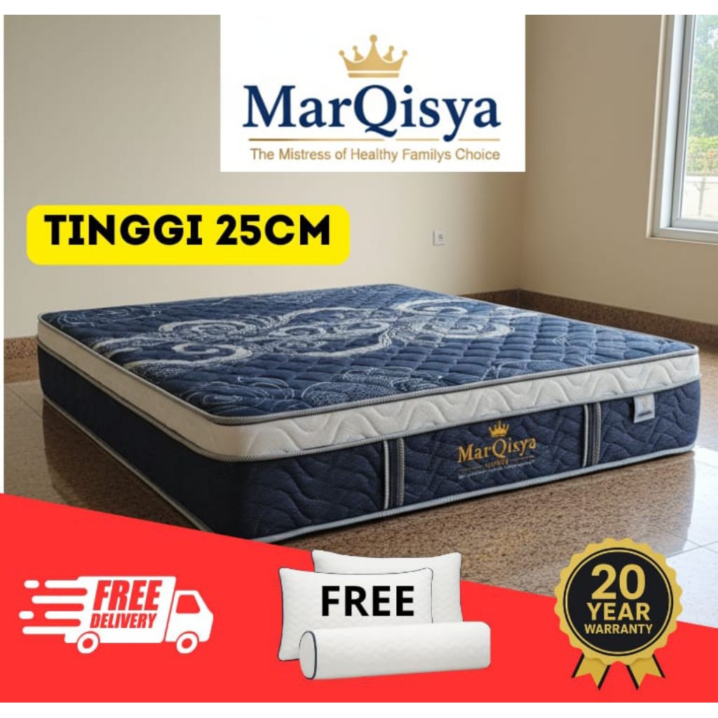 MARQISYA R40 Tebal 25cm Kasur Busa Rebonded dengan Cover Quilting Premium Garansi 20th ready semua u