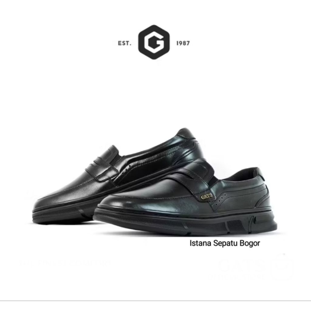 GATS - PX 6903 - Sepatu Kulit Sneakers Formal Hitam Casual Pria