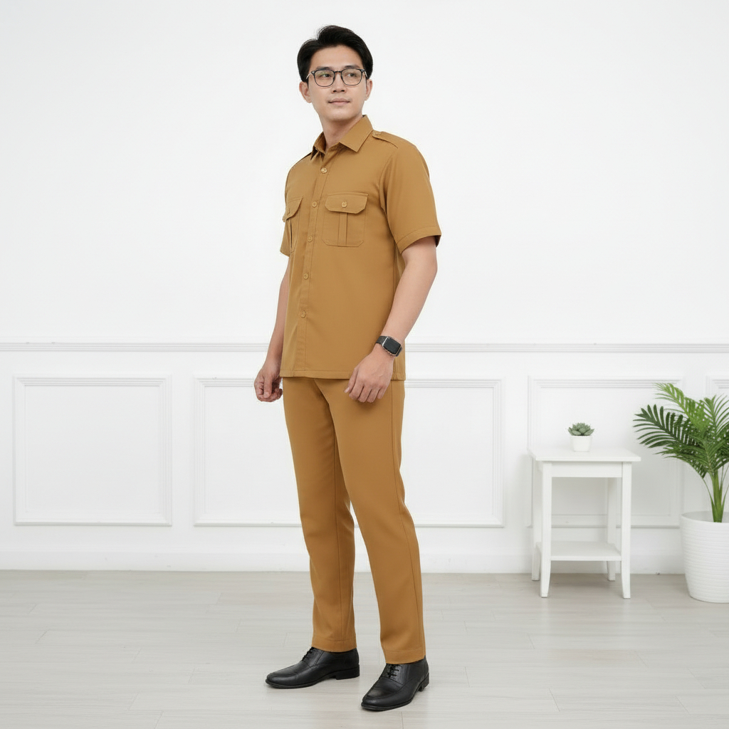 SLINDAFAR |  SERAGAM KHAKI PRIA SETELAN ATAS DAN BAWAH SERAGAM UNTUK ASN