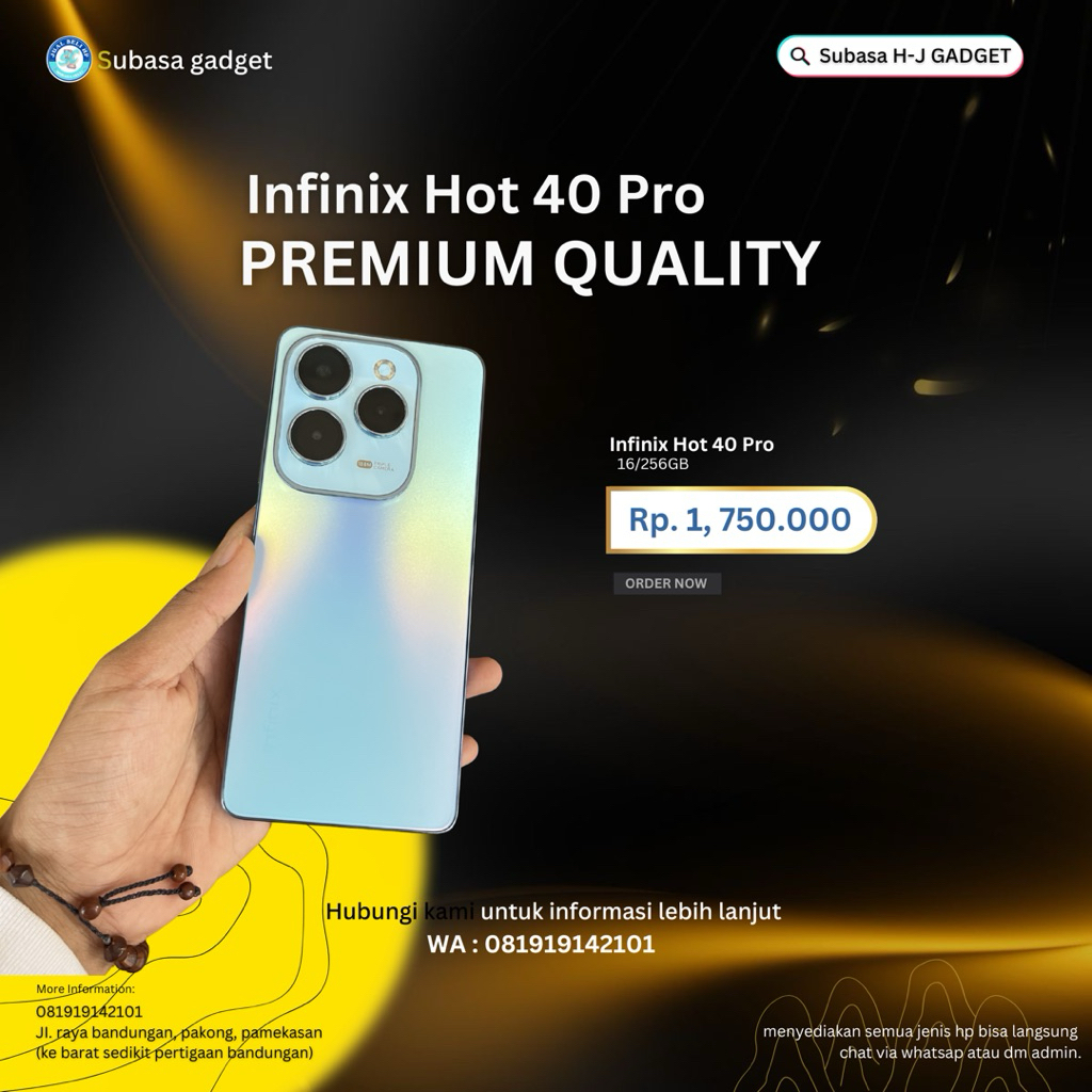 Infinix Hot 40 Pro 16/256GB Barang bekas seperti baru