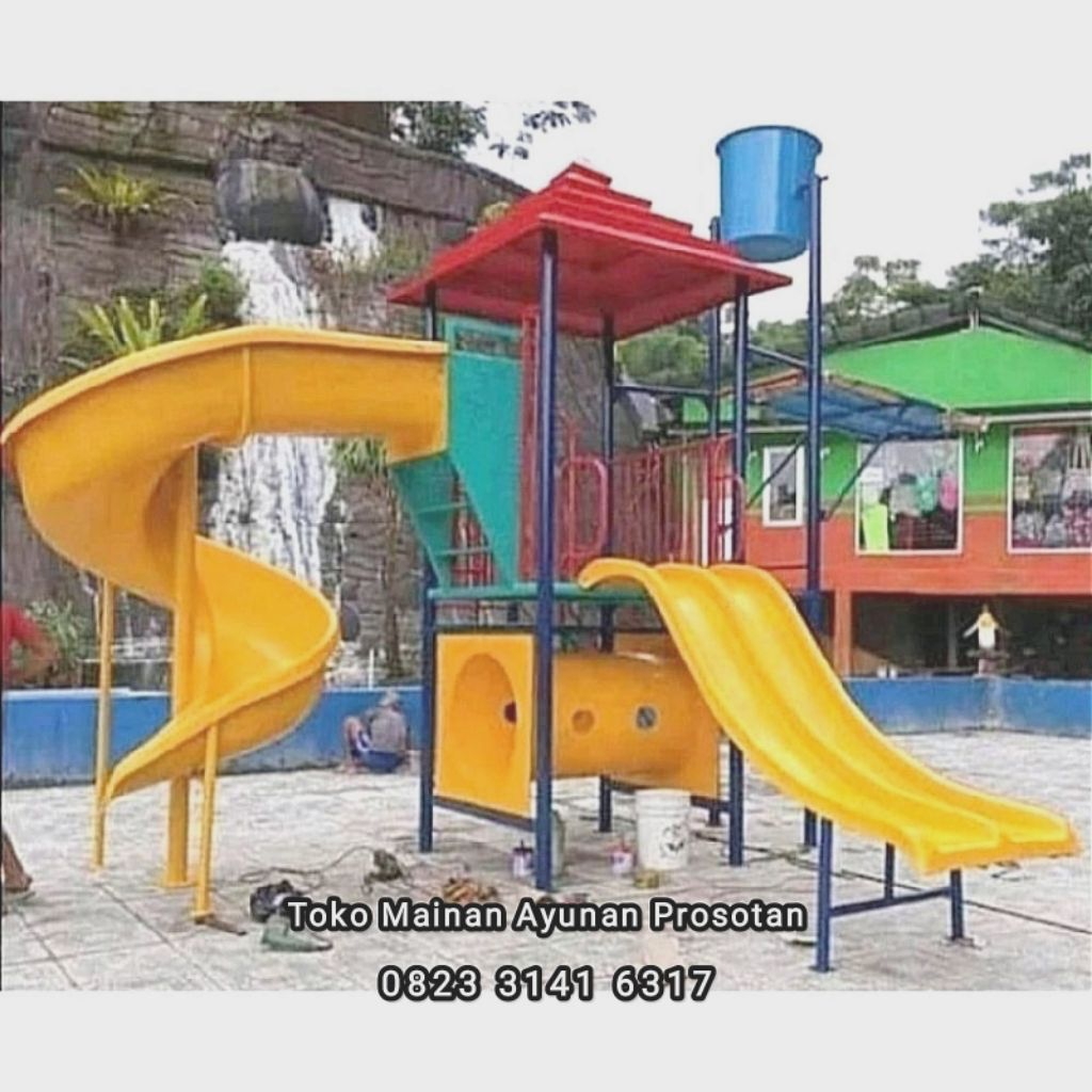 Waterboom Kolam Renang - Playground Kolam Renang - Perosotan Spiral Besi - Prosotan Spiral Besi - Pe