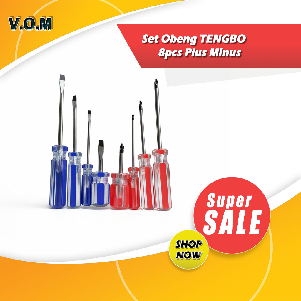 Set Obeng TENGBO 8 Pcs Lengkap Plus Minus – Obeng Elektronik Presisi Multifungsi + Tabung A314