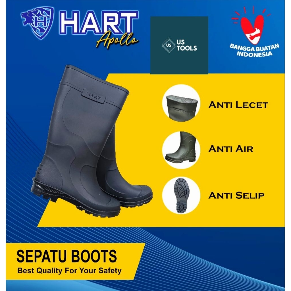 Sepatu Boots Pria Murah sol tebal / Sepatu Sawah / Boot Petani Sepatu Tani Berwarna Hitam dan Kuning