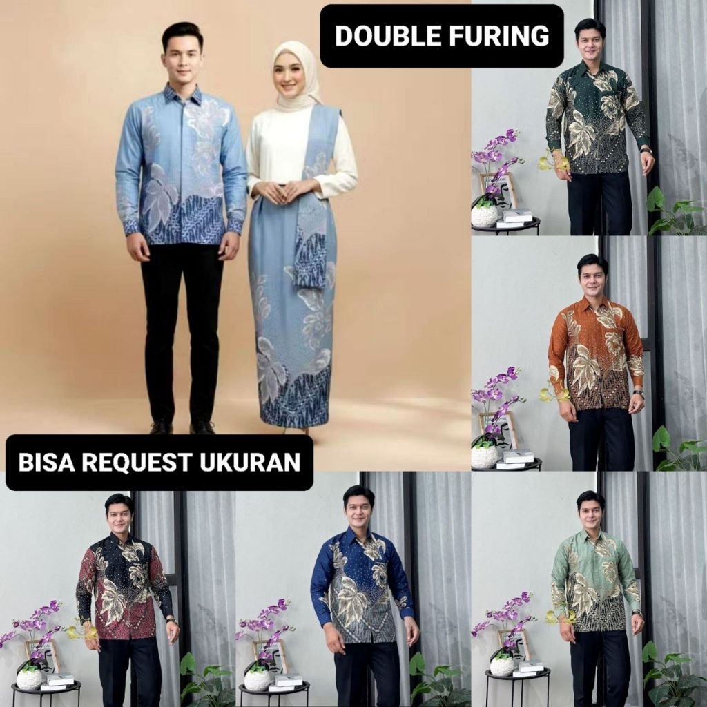KEMEJA MOTIF ANGREK & ROK LAPIS FURING / BAJU SERAGAM BATIK COUPLE PASANGAN SARIMBIT KELUARGA CUSTOM