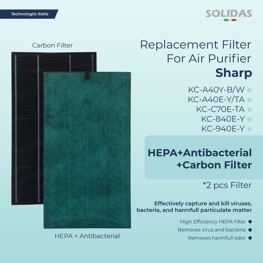 Hepa Filter Air Purifier Sharp KC-A40/FZ-A40HFE/KC-A40Y-B-W/KC-A40E-Y-TA/Sharp KC-C70E-TA/KC-840E-Y/